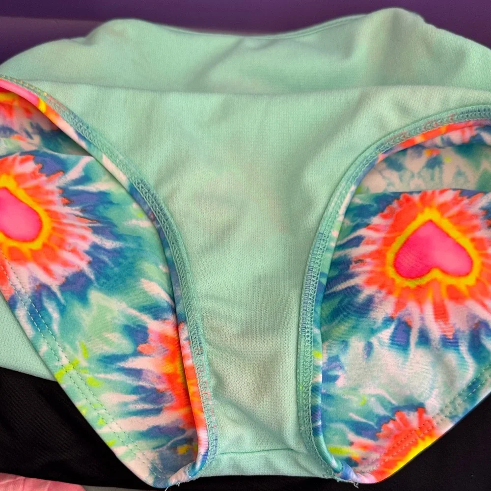 Colorful Heart Tie-Dye Kids One Piece Swimsuit